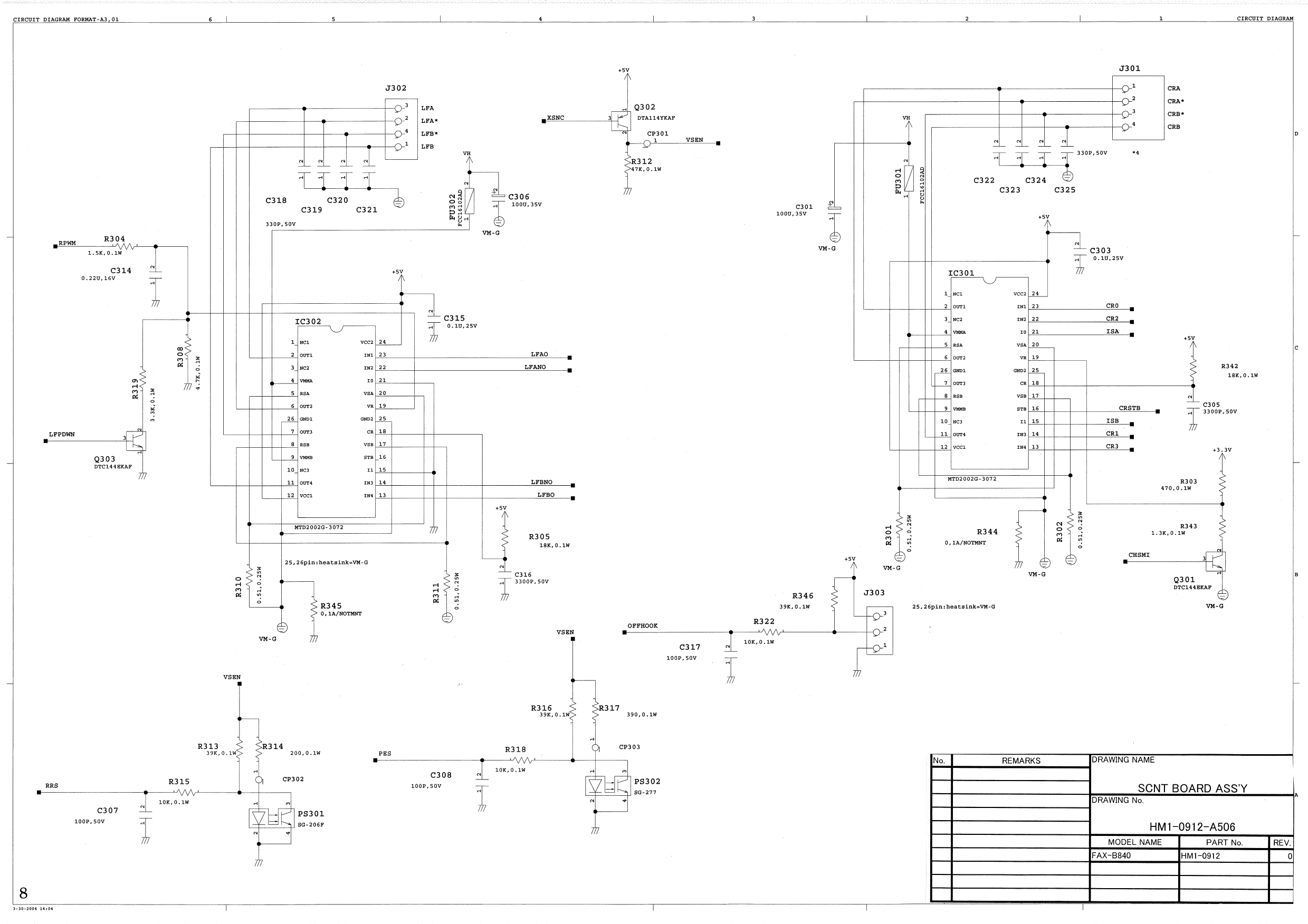 Canon FAX B820 B822 B840 Circuit Diagram-3